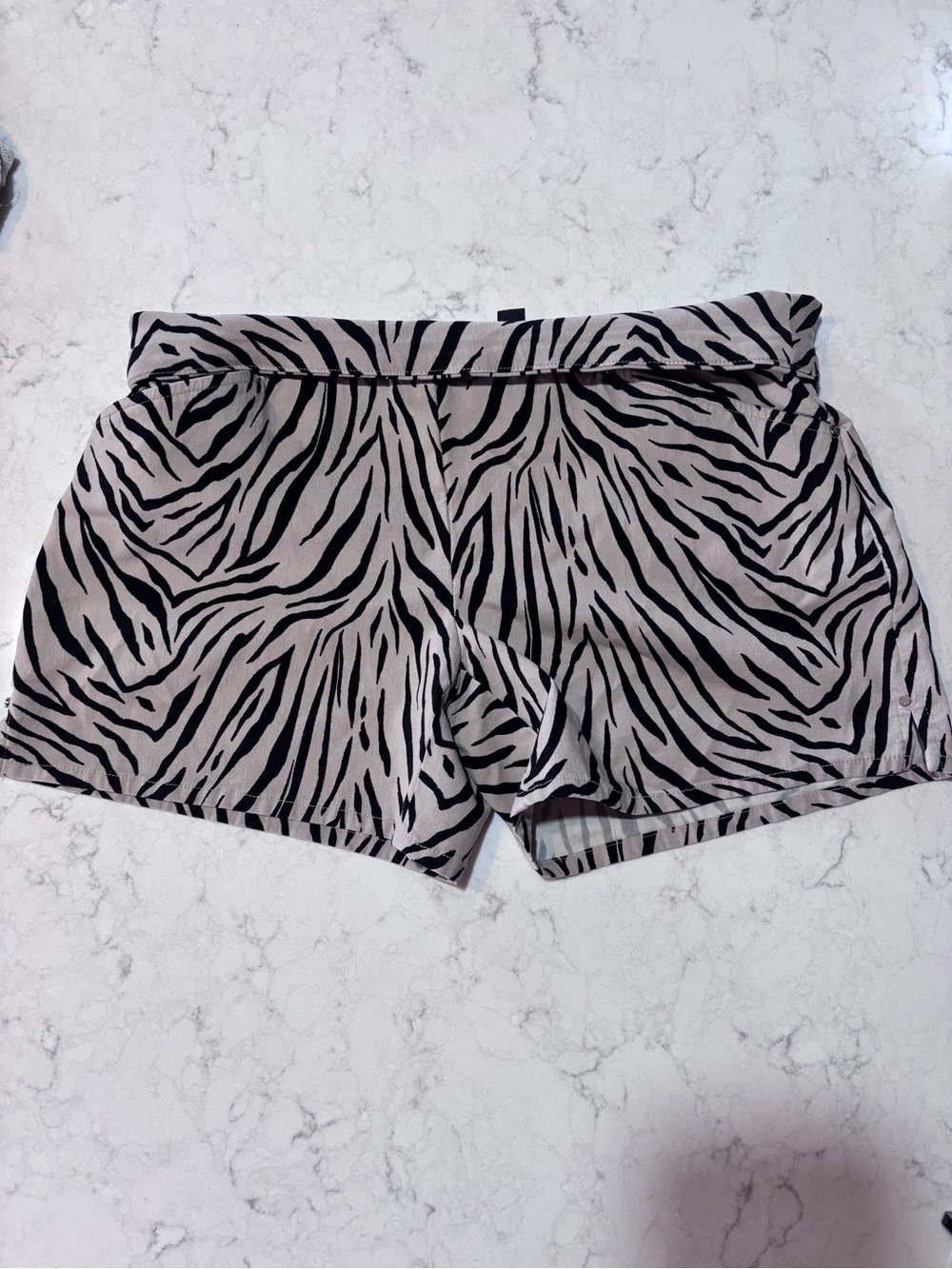 INC International Concepts Black and Taupe Zebra Print Shorts
